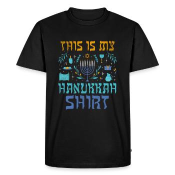 Juif de Noël juif Ce modèle de Hanoukka - T-shirt Premium bio Homme - noir - Devant - Nico (187cm)