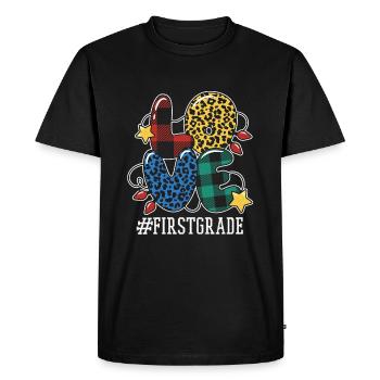 Un enseignant de première année Un élève aime Noël - T-shirt Premium bio Homme - noir - Devant - Nico (187cm)