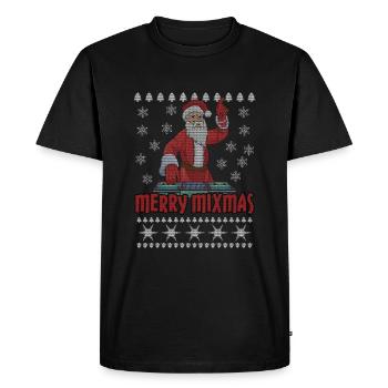 Ugly December Techno Rave Santa Ugly Christmas - Men's Premium Organic T-Shirt - black - Front - Nico (187cm)
