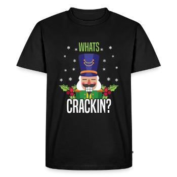 Hiver Décembre Noël Noix Cracker Noël - T-shirt Premium bio Homme - noir - Devant - Nico (187cm)