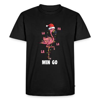 Fa La Flamingo Oiseau Père Noël Drôle Décembre Noël - T-shirt Premium bio Homme - noir - Devant - Nico (187cm)