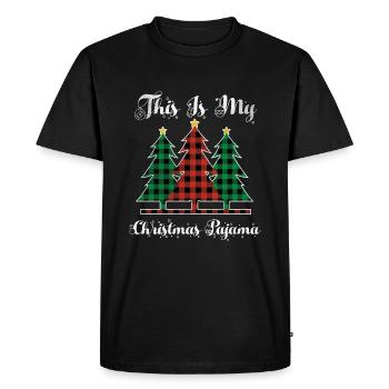 Éléments de Noël Décembre Plaid Noël - T-shirt Premium bio Homme - noir - Devant - Nico (187cm)