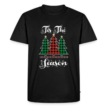 Éléments de Noël Décembre Saison Plaid Noël - T-shirt Premium bio Homme - noir - Devant - Nico (187cm)
