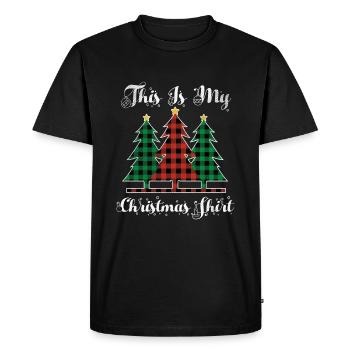 Éléments de Noël Décembre Plaid Ce Noël - T-shirt Premium bio Homme - noir - Devant - Nico (187cm)