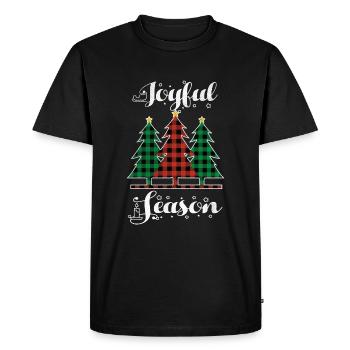 Éléments de Noël Saison joyeuse Plaid Noël - T-shirt Premium bio Homme - noir - Devant - Nico (187cm)