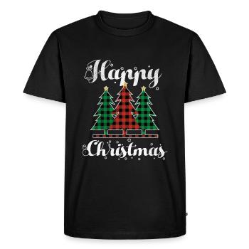Éléments de Noël Joyeux Décembre Plaid Noël - T-shirt Premium bio Homme - noir - Devant - Nico (187cm)