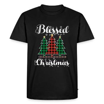 Élément de Noël Décembre Plaid Noël béni - T-shirt Premium bio Homme - noir - Devant - Nico (187cm)