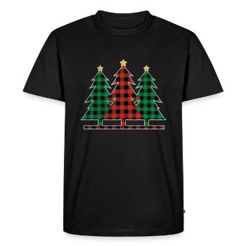 Drôles d’éléments de Noël Décembre Plaid Noël - T-shirt Premium bio Homme - noir - Devant - Nico (187cm)