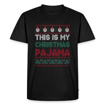 Père Noël moche Vacances de décembre Noël moche - T-shirt Premium bio Homme - noir - Devant - Nico (187cm)