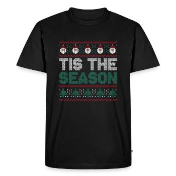 Père Noël moche saison de décembre Noël moche - T-shirt Premium bio Homme - noir - Devant - Nico (187cm)