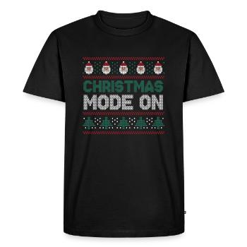 Mode Père Noël Joyeux Décembre sur Noël laid - T-shirt Premium bio Homme - noir - Devant - Nico (187cm)