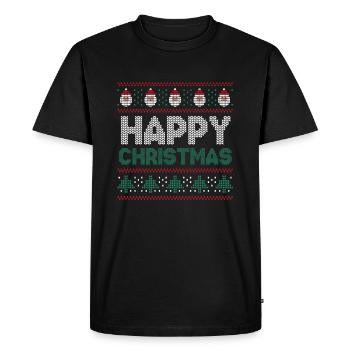 Père Noël Joyeuses Fêtes de Décembre Noël moche - T-shirt Premium bio Homme - noir - Devant - Nico (187cm)