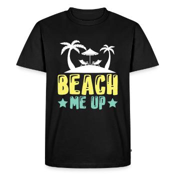 Beach Me Up - Funny Beach Quote - Men's Premium Organic T-Shirt - black - Front - Nico (187cm)