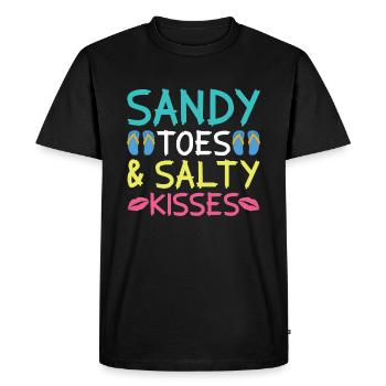 Sandy Toes Salty Kisses - Fun Beach Day - T-shirt Premium bio Homme - noir - Devant - Nico (187cm)