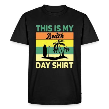 Ceci est ma chemise de plage - vacances à la plage - T-shirt Premium bio Homme - noir - Devant - Nico (187cm)