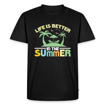 Life is better in summer - summer holidays - Men's Premium Organic T-Shirt - black - Front - Nico (187cm)
