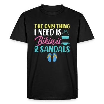La seule chose dont j’ai besoin, bikini et sandales - T-shirt Premium bio Homme - noir - Devant - Nico (187cm)