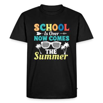 School is now over Now summer is coming - Men's Premium Organic T-Shirt - black - Front - Nico (187cm)