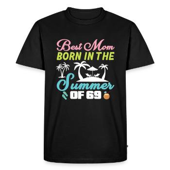 Meilleure mère née en été 69 - été - T-shirt Premium bio Homme - noir - Devant - Nico (187cm)