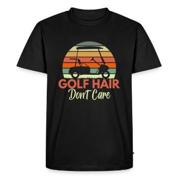 Les cheveux de golf ne se soucient pas du plaisir de jouer au golf - T-shirt Premium bio Homme - noir - Devant - Nico (187cm)