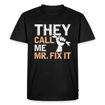 Ils m’appellent Mr. Fix It - Funny DIY - T-shirt Premium bio Homme - noir - Devant - Nico (187cm)