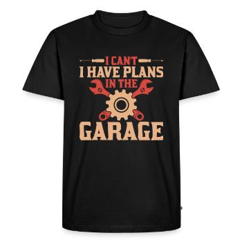 I can't have plans in the garage - Men's Premium Organic T-Shirt - black - Front - Nico (187cm)