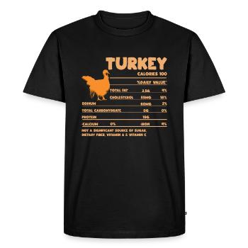 Drôle de contenu de nutrition des oiseaux de dinde Thanksgiving - T-shirt Premium bio Homme - noir - Devant - Nico (187cm)