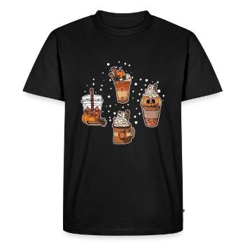 Spice Pumpkin Drink Thanksgiving Season Autumn - Men's Premium Organic T-Shirt - black - Front - Nico (187cm)