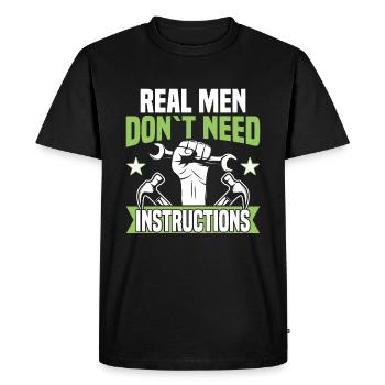 Les vrais hommes n’ont pas besoin de conseils - les amateurs de bricolage - T-shirt Premium bio Homme - noir - Devant - Nico (187cm)