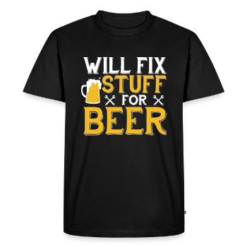 I will fix stuff for beer - craftsmen - Men's Premium Organic T-Shirt - black - Front - Nico (187cm)