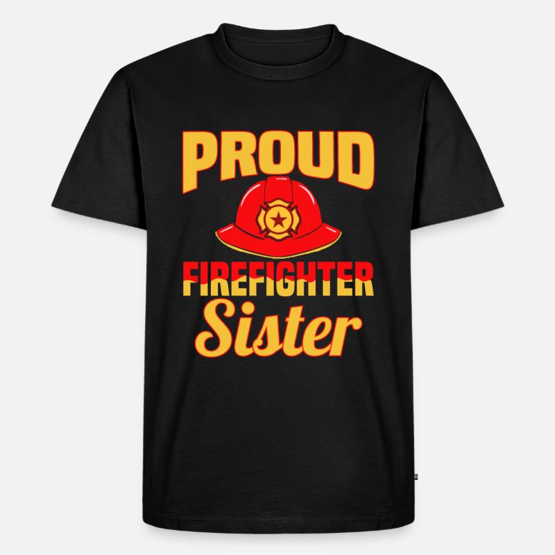 Fière sœur pompier - Pompier - T-shirt Premium bio Homme - noir