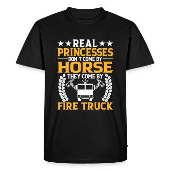 Les vraies princesses ne viennent pas avec un cheval - T-shirt Premium bio Homme - noir - Devant - Nico (187cm)