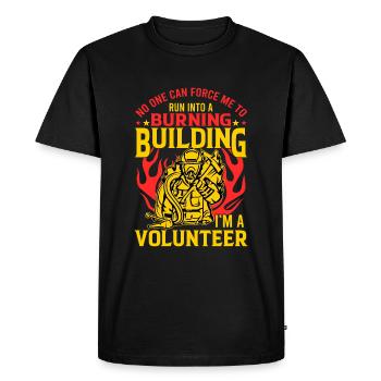 No one can force me into a burning building - Men's Premium Organic T-Shirt - black - Front - Nico (187cm)