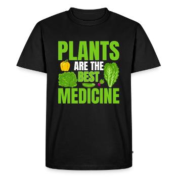 Plants are the best medicine - vegetarians - Men's Premium Organic T-Shirt - black - Front - Nico (187cm)