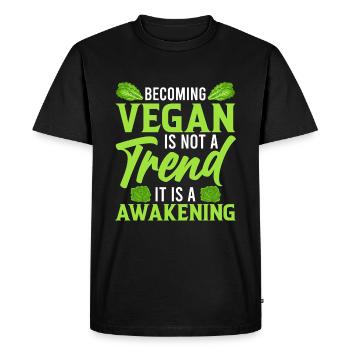 Going vegan is not a trend It's an awakening - Men's Premium Organic T-Shirt - black - Front - Nico (187cm)