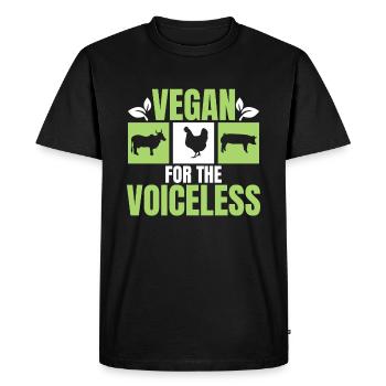 Vegan for the voiceless - vegan - Men's Premium Organic T-Shirt - black - Front - Nico (187cm)