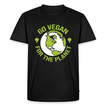 Devenez végétalien pour la planète - Activiste - T-shirt Premium bio Homme - noir - Devant - Nico (187cm)