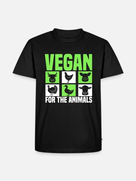 Vegans for animals - veganism - Men's Premium Organic T-Shirt - black