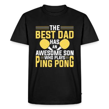 Le meilleur père a un fils génial - Ping Pong - T-shirt Premium bio Homme - noir - Devant - Nico (187cm)