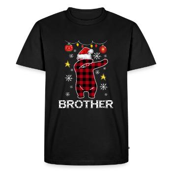 Plaid Bear Dabbing For Bro Décembre Noël - T-shirt Premium bio Homme - noir - Devant - Nico (187cm)