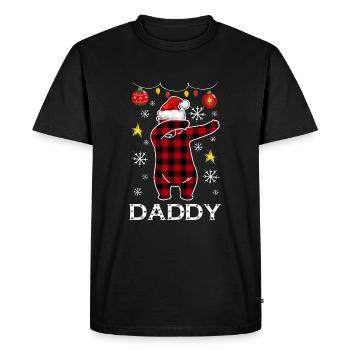 Plaid Bear Dabbing pour papa Décembre Noël - T-shirt Premium bio Homme - noir - Devant - Nico (187cm)