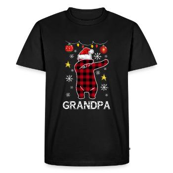 Plaid Bear Dabbing pour grand-père Décembre Noël - T-shirt Premium bio Homme - noir - Devant - Nico (187cm)