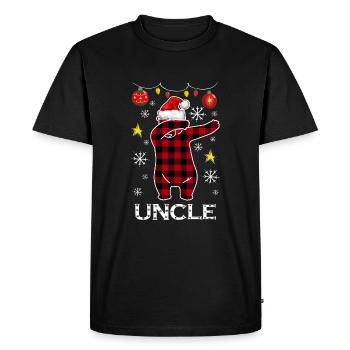 Plaid Bear Dabbing pour oncle Décembre Noël - T-shirt Premium bio Homme - noir - Devant - Nico (187cm)