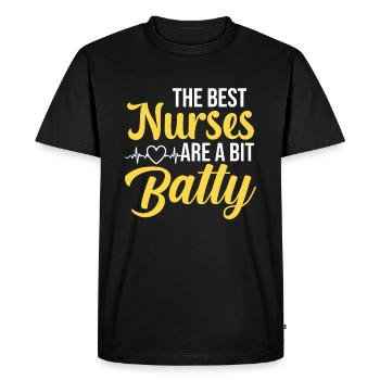 Les meilleures infirmières sont un peu folles - T-shirt Premium bio Homme - noir - Devant - Nico (187cm)