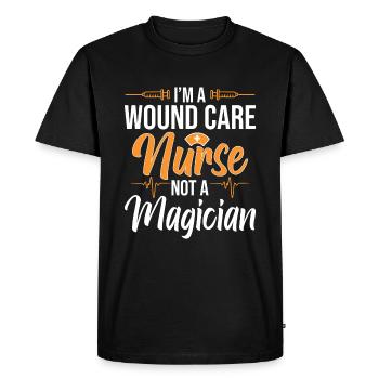 Je suis une infirmière, pas une magicienne - T-shirt Premium bio Homme - noir - Devant - Nico (187cm)