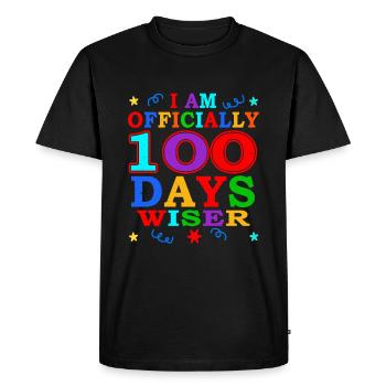 100e jour plus sage 100 jours d’école - T-shirt Premium bio Homme - noir - Devant - Nico (187cm)