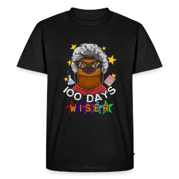 Étudiant 100e jour plus sage 100 jours d’école - T-shirt Premium bio Homme - noir - Devant - Nico (187cm)