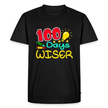 Étudiant 100e jour plus sage 100 jours d’école - T-shirt Premium bio Homme - noir - Devant - Nico (187cm)