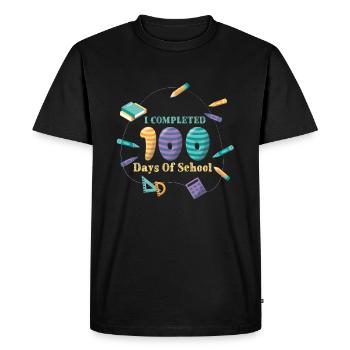 Funny 100th Day Completed 100 Days Of School - Men's Premium Organic T-Shirt - black - Front - Nico (187cm)