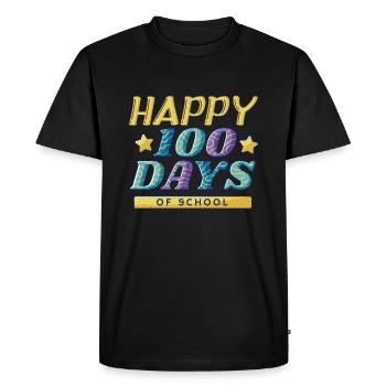 Colorful Student Happy 100th Day 100 Day Of School - Men's Premium Organic T-Shirt - black - Front - Nico (187cm)